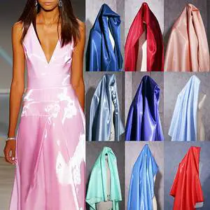 High-Grade 100% Nylon Woven Waterproof Organza Shimmer Fabric Liquid Reflective Metallic Future Luster Dress Fabric for Fashion