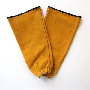 Wholesale Summer Safety Protection Bushing Sleeve Cowhide Leather Welding Arm Guard Fireproof Anti-Cut Features Safety Clothing