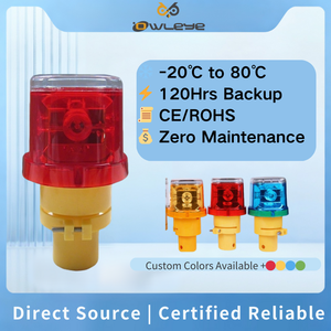 Owleye Hot Sell Solar Powered LED ABS/PC IP66 Rated 500m Visual Distance Waterproof Flashing Traffic Safety Light Road