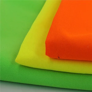 100% Polyester 120gsm High Light Reflective Warp Knitted Outdoor Safety Vest Fabric for Girls Fluorescent Yellow Orange Colors