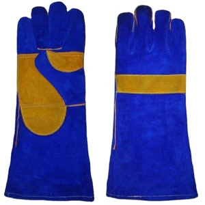2023 New Welding Gloves Palm Reinforce Cow Split Long Leather Working Hand Leather Gloves Red Winter Men Leather Gloves for Work