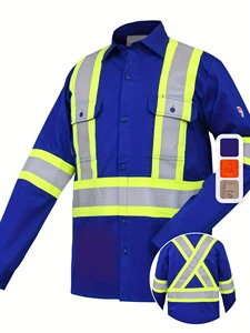 Hot Sell High Vis Reflector Safety Work Shirt Flame Resistant Sweatshirt FRC Clothing Wear Construction Reflective Safety Jacket