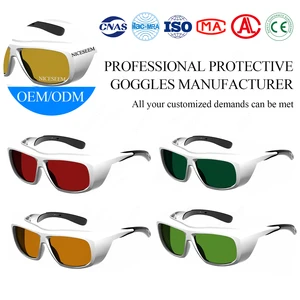 Laser Safety CE Certified 190-510nm OD6 Anti-Scratch Laser Protective Glass For UV Laser Marking Welding Cutting Eye Protection