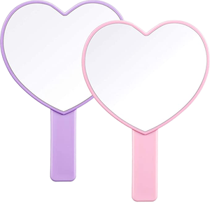 Heart Hand Handheld Mirror With Handle Plastic Travel Makeup Handheld Cosmetic Mirror, Portable Vanity Mirror