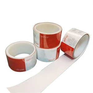 Treflector Red and White Truck Reflective Material Tape PET Prismatic Reflective Sheeting Sticker