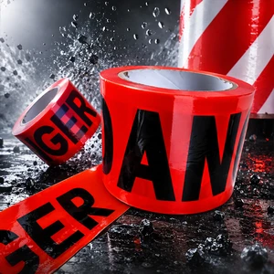 Custom Colored PE High Visibility Durable Floor Safety Warning Tape, Caution Cable Warning Tape