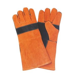 Yellow Color Cow Split Leather Welding Gloves Safety Work Gloves