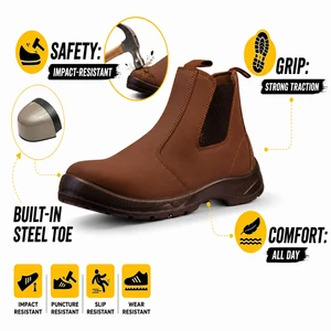 AOXIANG Unisex Welted Safety Shoes Steel Toe Midsole For Upper Nubuck Leather High Soft Lining Anti-static Construction