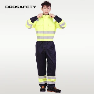 OEM Industrial Work Clothes Modacrylic Cotton Fire Resistant Safety Clothing Work Hivis Coverall