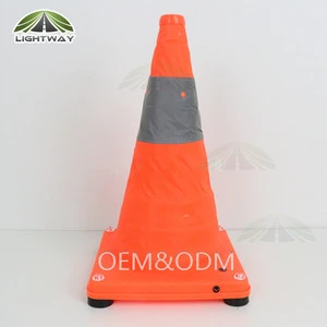 Hot Sale 45cm LED USB Rechargeable Flashing Foldable Traffic Road Cone New Safety Traffic Warning Product