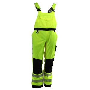 Custom Logo Hi Vis Reflective Safety Bib Trousers Waterproof Breathable Windproof Unisex CE Certified Polyester Cotton Workwear