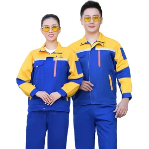 Polyester Long-sleeved Work Clothes Set Waterproof Water Resistant Hi Visibility Safety Clothing for Factory Labor Protection