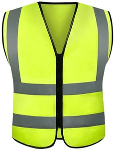 High Visibility Warning Reflective Safety Vest Knitted Solid Fabric