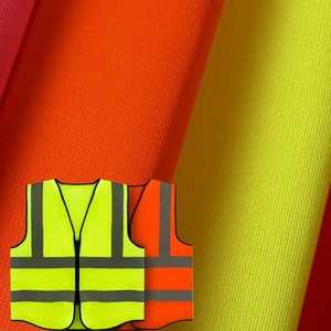 High Visibility Reflective Vest Fabric EN471 Certified Breathable Polyester Fabric