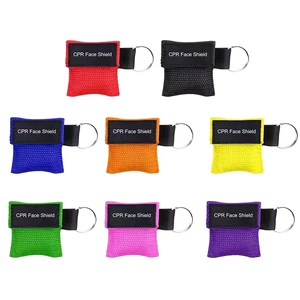 LONGWIN Manual CPR Face Mask Keychain Personal Rescue Shield First-Aid Device CE Certified Class I 1-Year Warranty PVC Training