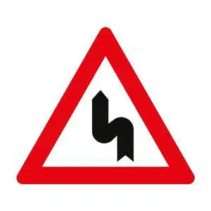 Reflective Roadway Caution Sign for Left Curves-LED Traffic Signage