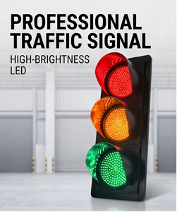 High Brightness LED Traffic Signal Light 3-Color Red Yellow Green IP65 Waterproof Road Traffic Light for Intersection Highway