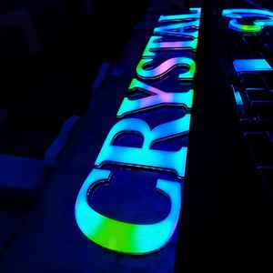 RGB LED Channel Letters Custom Logo Sign Full Color Programmable Acrylic Illuminated Letters Outdoor Business Sign