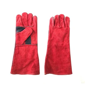 Heat Resistant Tig Welder BBQ Animal Handling Long Sleeve Leather Welding Gloves