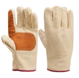 Thickened Canvas Working Gloves Finger Fitter Welder Heat Insulation Wear-resistant Puncture-resistant Anti-Slip 25cm Gloves