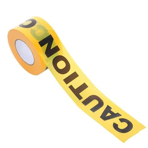 Acrylic Adhesive PE Polyethylene Waterproof 3mil Thickness Road Blocking Caution Safety Warning Tape Yellow Barrier Alert Line