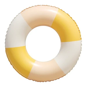 Thickened PVC Striped Swimming Ring for Children & Adults Waterproof Life Ring for Water Sports Safety