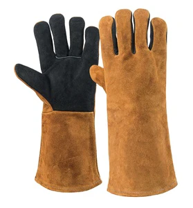 Suncend Welding Gloves Cow Split Leather Heat Resistance Work Gloves