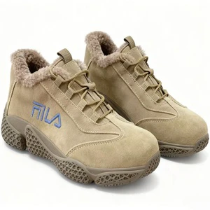 Khaki Cow Leather Safety Shoes Men Fleece Lined Anti-smash Anti-puncture Work Shoes Anti-smash Anti-puncture Safety Shoes