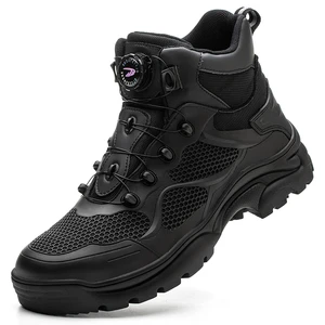 Cowhide Breathable Wear-resistant Labor protection Shoes Men Safety Shoes Waterproof Boots for Men Work
