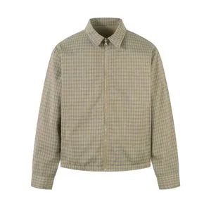 Custom Reversible Check Work Jacket Long-sleeves Classic Regular Zipper-up Jacket Trendy Hybrid Utility Retro Revival Jacket