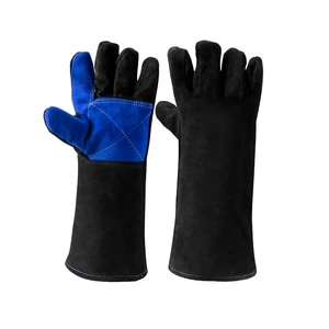 Factory-Produced Tig Welding Gloves Red Heat Resistant Cowhide Breathable Cotton Liner Molten Metal Splash Test Type B