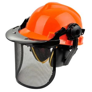Jiankun Slotted Adjustable Forestry Helmet with Sun Visor Earmuffs 6 Suspension Points CE Standard