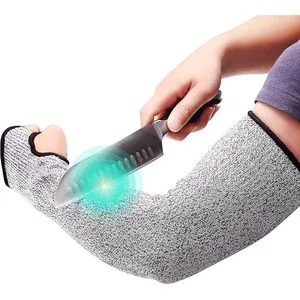 18 Inch HPPE Arm Protection Bite Proof Anti Cut Sleeves with Thumb Holes Glass Processing Construction Cut Resistant Arm Sleeves