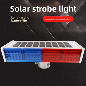 Solar Warning Traffic Lights Integrated Double-sided Four-color Flash Light Construction Roadblock Red Blue Strobe Light Model