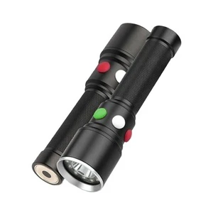 Rechargeable Waterproof Traffic Signal Railways Tri Colour Light Torch With Magnet