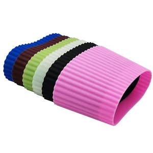 Reusable Coffee Cup Silicone Sleeves Heat Resistant Insulates Protective Sleeve Nonslip Protector Cover