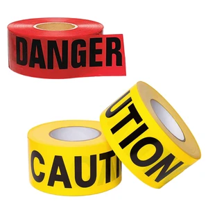 PVC/PE Engineer Grade Water-Activated Acrylic Adhesive Single-Sided Waterproof Warning Tape with Customizable Thickness