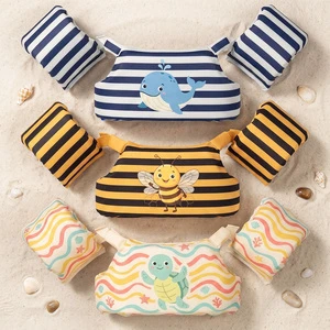 Wholesale Kids Swim Vest EPE Foam Polyester Child Buoyancy Aid With Attached Armbands Swim Belt Back Safety Buckle