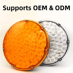 180mm Yellow LED Traffic Warning Light Roadway Safety Beacon Protection PC ABS Material IP65 12V/24V Supports OEM & ODM