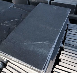 High Quality Natural Black Cubes Slate Tile Cultured Stone For Garden Floor