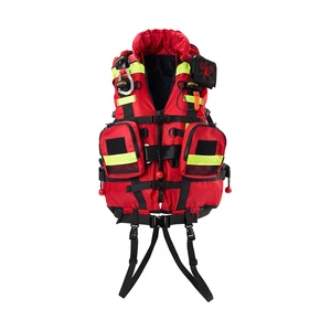 Emergency Search and Rescue Professional Marine Adult Lifesaving Life Jacket 150N Buoyancy Red PVC Foam Custom Logo