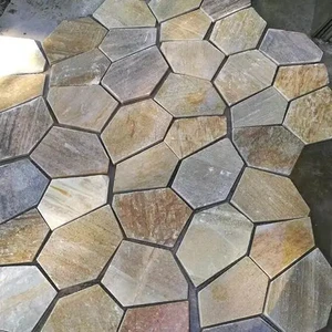 Rustic Style Ice Cracked Natural Slate Paving Stones Antacid Resistant Customized for Park Courtyard Walls Roads BaoTong Brand 1