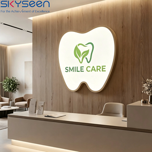 SKYSEEN Custom Tooth Shape LED Light Box Dental Clinic Projecting Sign Indoor&Outdoor Wall Mount Illuminated Logo