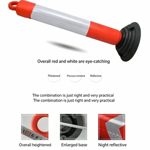 120cm Tumbler Warning Post Flexible Sign Post Plastic Reflective Removable Bollard Traffic Safety Barrier