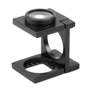 BIJIA 10x Optical Glass Magnifier All Metal Three-Fold Identification Stamp Fabric Mirror