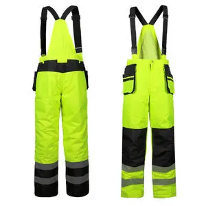 GUIKING Waterproof Durable High Visibility Polyester Safety Pants Reflective Workplace Safety Work Clothes Men Multi Pocket Wear