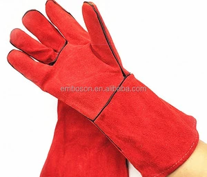 Custom Heat Resistance Cowhide Leather Welding Gloves Fire Proof Anti-Cut Abrasion Resistant Multi Color Welding Gloves
