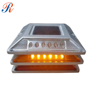 Solar-Powered Traffic Safety Light / Deck Light, IP68 Waterproof, PC Material Flashing Light with Integrated Solar Panel