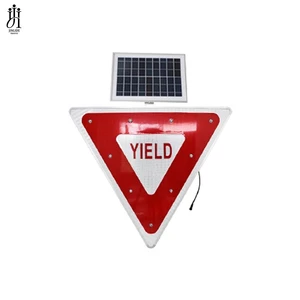 Road Warning Flashing Stop Signs Solar 50,000 Hours 30 in Flashing LED School Crossing Sign Display Portable Traffic Signs