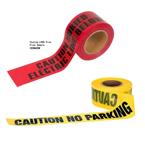 Wholesale PE Ruban De Balisage Danger Caution Tape Yellow Printed Logo Adhesive Retractable PE Warning Safety Barrier Tape